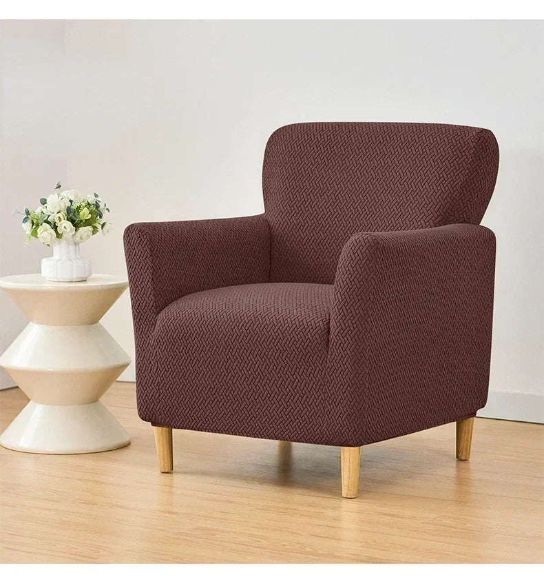 1PC Nordic Club Chair Cover for Living Room Elastic Jacquard Armchair Slipcover Non Slip Tub Single Sofa Slipcovers funda sillon