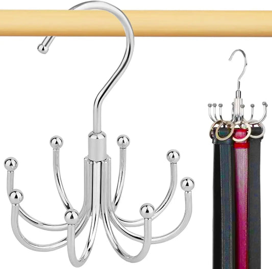 Multi Purpose Hanger 360 Rotatable Metal Clothes 8 Claw Hooks Closet Wardrobe Organizer Multifunctional Hook Belt