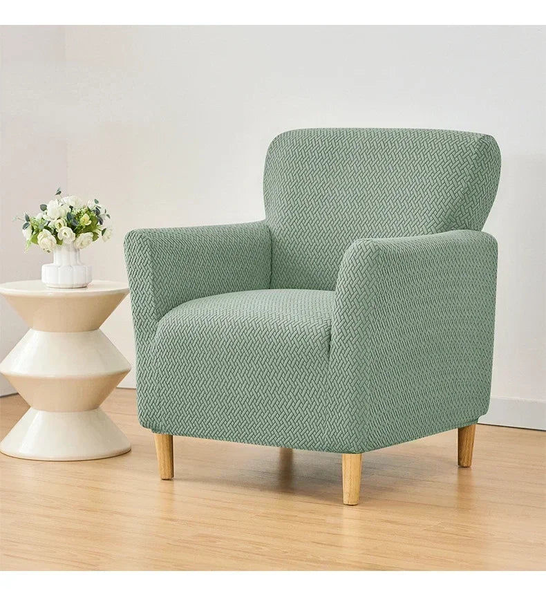 1PC Nordic Club Chair Cover for Living Room Elastic Jacquard Armchair Slipcover Non Slip Tub Single Sofa Slipcovers funda sillon