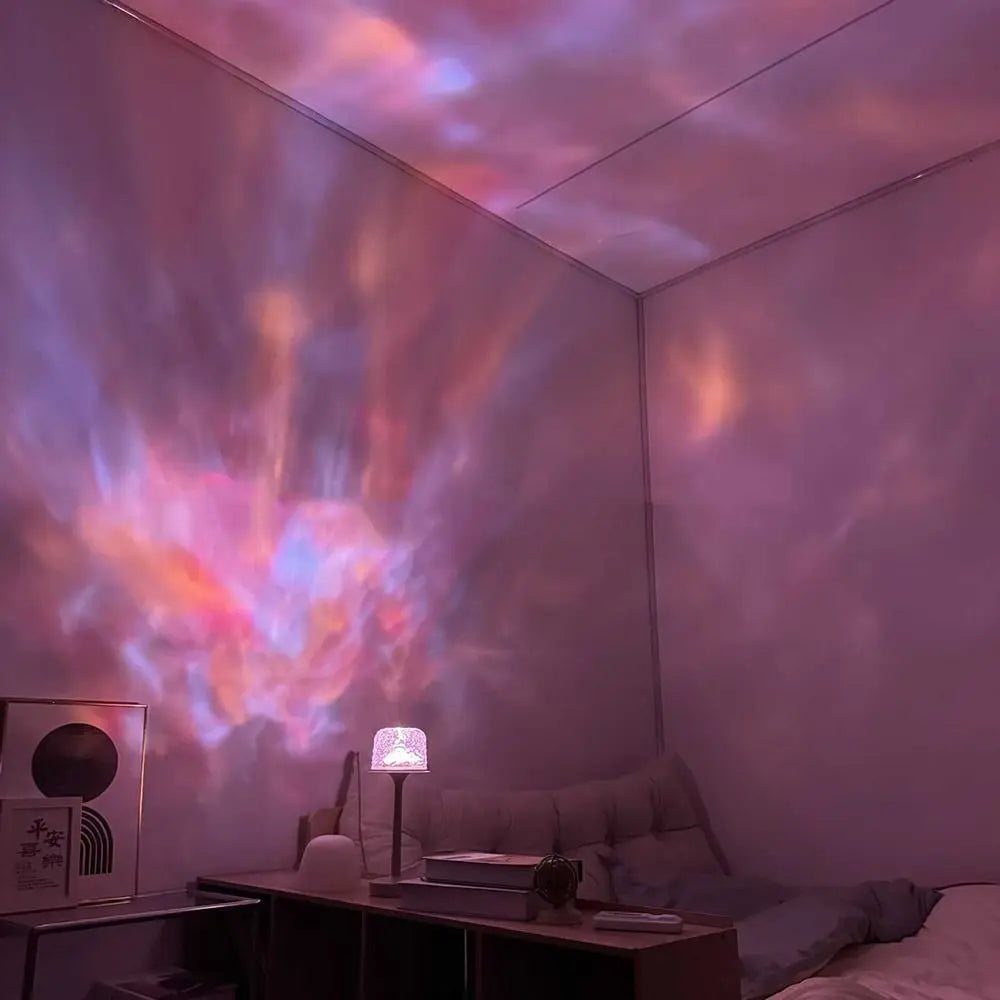 High Footed LED Atmosphere Desk Lamp Water Ripple Touch/Remote Control Projection Night Light Non-slip Bottom Romantic