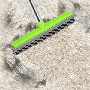 Pet Hair Rubber Broom Floor Brush for Carpet Dog Hair Remover Silicone Broom  Househeld Cleaning Squeegee Adjustable Long Handle